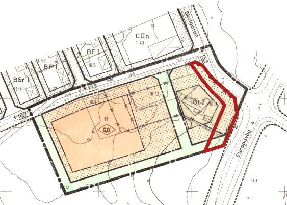 2. Stadsplan för del av den södra delen av Ånäsets samhälle Laga kraft: 1980-08-28 (Genomförandetiden är slut) Figur 2. Utklipp ur detaljplanens plankarta.