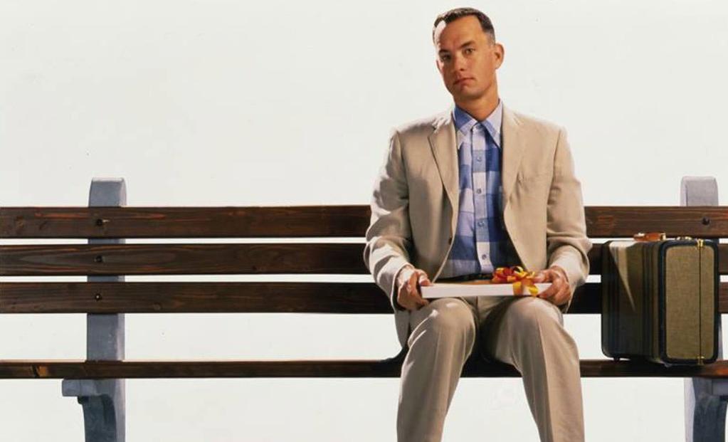 Ordförande har ordet Så enkelt är det Min mamma sa alltid till mej att mirakel händer varje dag Hello, my name is Forrest, Forrest Gump. Han presenterar sig som om han vore James Bond. Fast tvärtom.