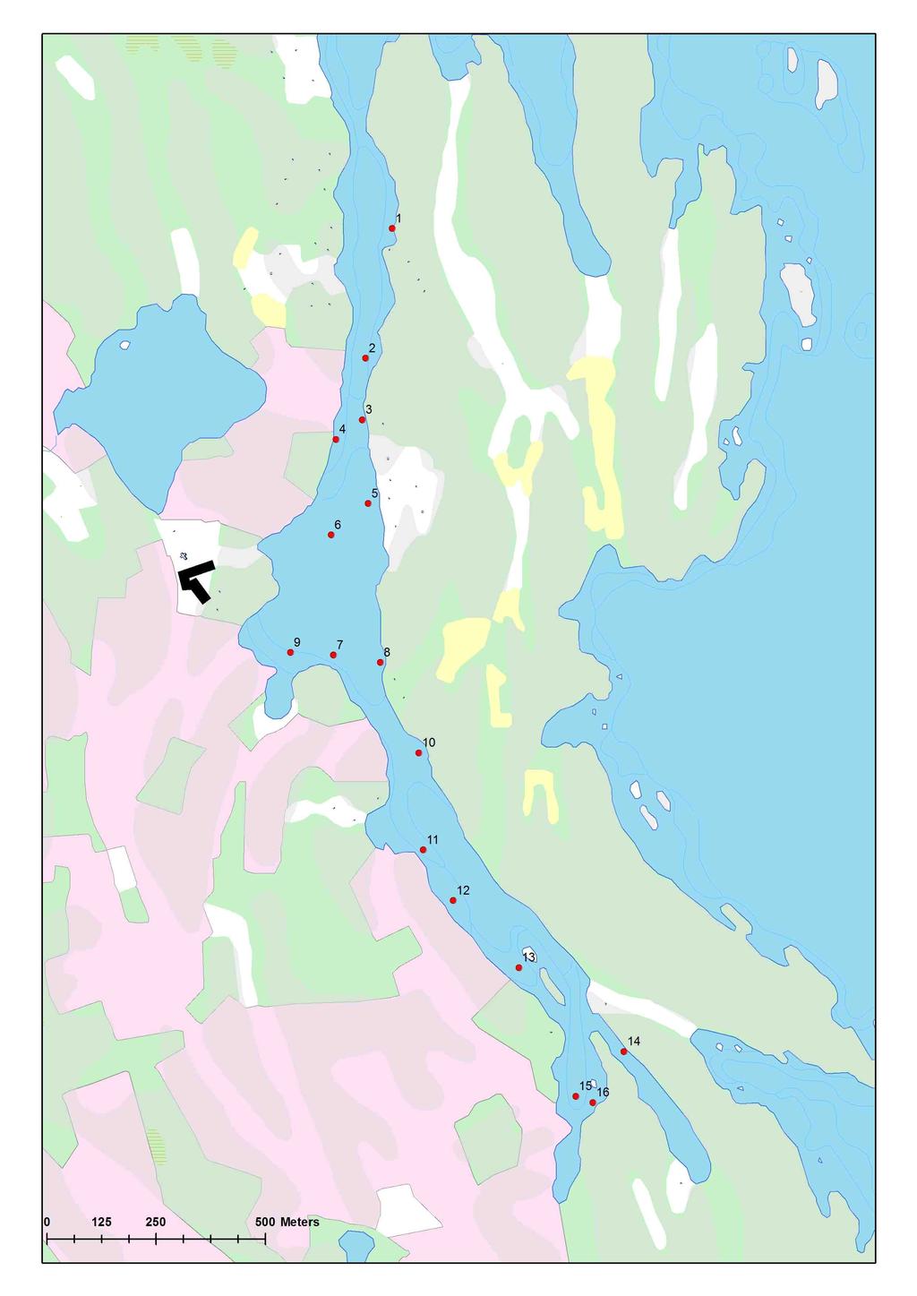 nät nr XKOOR YKOOR djup 1 djup 2 1 658453 1666413 1,7 2,4 2 6584233 1666352 6,2 6,7 3 658492 1666344 4,7 4,5 4 658447 1666284 2,4 2,4 5 65839 1666358 24,1 25,7 6 6583828 1666273 25,2 27,2 7 6583553