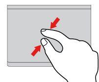 I följande avsnitt introduceras några vanliga tryckgester som att trycka, dra och rulla. Mer gester hittar du i ThinkPad-pekdonets hjälpsystem.