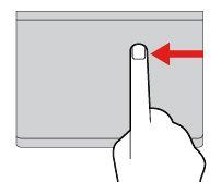 Svepa från vänsterkanten Visa tidigare använt program genom att svepa inåt från styrplattans vänsterkant med ett finger.