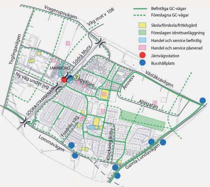 Trafikplan I samband med fördjupningen av översiktsplanen för Hjärup upprättades en traf kplan 2007 (Traf kplan för Hjärup. WSP 2007-11-30, rev 2008-03-12).