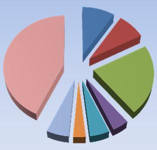 329 Arvoden till styrelse och funkti 210 Avskrivning 372 Kapitalkostnader 2844 Summa 6613 43% 6% Kostnadsfördelning 2012 9% 8% 4% 5% 3% 22% Fastighetsskötsel Reparation/underhåll Taxebundna kostnader