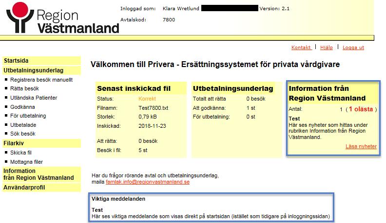 Sedan/Eller bocka för det avtal som man vill hantera underlag för och klickar sedan på Spara vald avtalskod.