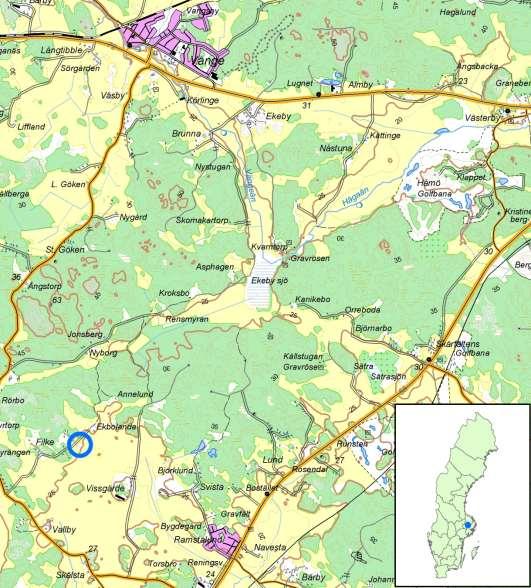 Sammanfattning Societas Archaeologica Upsaliensis (SAU) har vid en särskild utredning utförd 2012-10-30 2012-10-31 kunnat konstatera förekomsten av fast fornlämning inom fastigheten Ekbolanda 1:1,