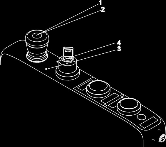 5 Drift Nödstopp Tryck på nödstoppsknappen. Manöverkraften som krävs är 22 ± 4 N och manöverrörelsen som erfordras till låsning är ungefär 4 mm. Drag nödstoppsknappen rakt upp för att häva låsningen.