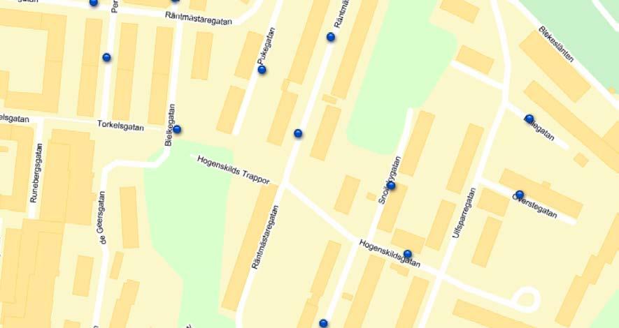Karta över boendeparkering från Göteborgs hemsida Tillgång till totalt antal parkeringsplatser idag: 241+28=269 st Enligt Göteborgs stads gällande p-norm krävs det 221 st p-platser för Poseidons