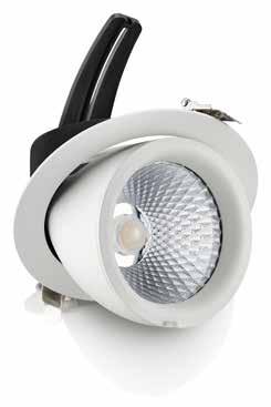 Downlight Jumbo Makaron 13W/26W/33W Jumbo Makaron är en ställbar downlight for offentlig miljö, butik och kontor. Armaturen är ställbar i 70 och roterbar i 360.