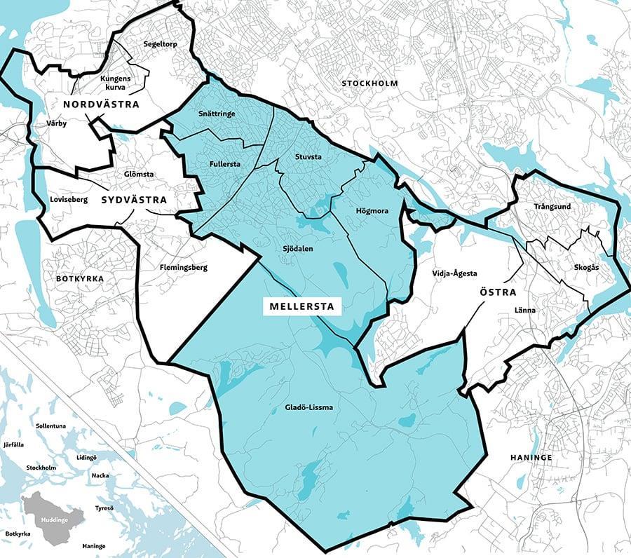 Mellersta Huddinge Nuläge och planering Mellersta Huddinge 2019-2021 I Mellersta Huddinge finns idag 14