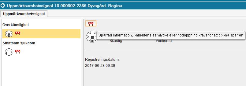 UPPMÄRKSAMHETSSIGNALEN - Nödöppning av spärrad