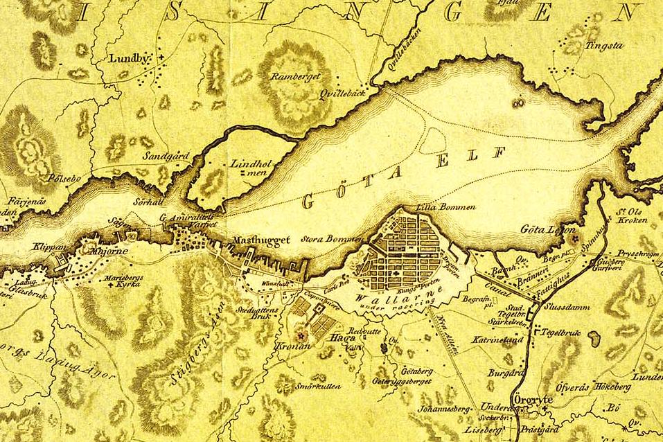 Figur 1. Karta över Göteborg 1809 Verksamheter Norra älvstranden har under cirka 150 år varit centrum för Göteborgs varvsverksamhet och andra verksamheter med koppling till varvsindustri och sjöfart.