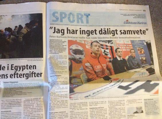 Mitt val baserades på att jag har ett stort intresse för sport, går textdesign och tycker om att skriva.