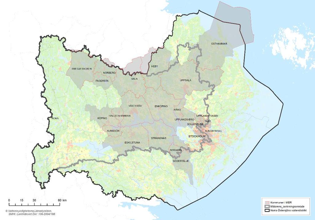 12 Figur 2. Kommuner som är med i projektet Mälaren en sjö för miljoner 2017 (skuggade). 6.