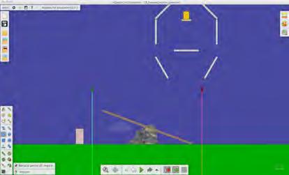 3 Seesaw Surprise: Fordonets strålkastare (laser) behöver träffa en port som då öppnas till en tippbräda. Fordonet ska köra upp på tippbrädan från vänster sida.