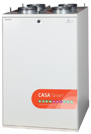 Aggregat och tillbehör CASA W5 Smart CASA W5 Smart Aggregat med motströms värmeväxlare. I W5 Smart ingår som standard en inbyggd fuktfunktion, som automatiskt avlägsnar överflödig fukt ur bostaden.