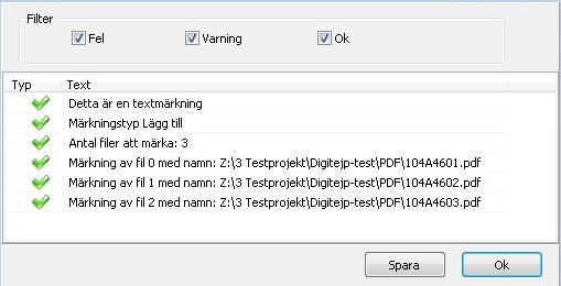 Det andra sättet är att gå via DigiTejp-dialogen där du kan märka med färdigkonfigurerade märkningar men även ändra i dem innan du märker dokument.