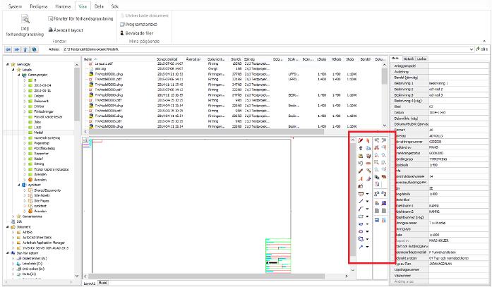Arbeta med Viewer - Menyer och funktioner Meny för förhandsgranskningsfönster Menyn med tillgängliga funktioner för Chaos Viewer finns till höger i förhandsgranskningsfönstret, se nedan markerat med