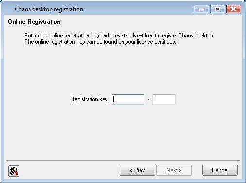 Chaos desktop manual 3. Välj Online-registrering. Klicka Next. 4. Ange din registreringskod och klicka Next.