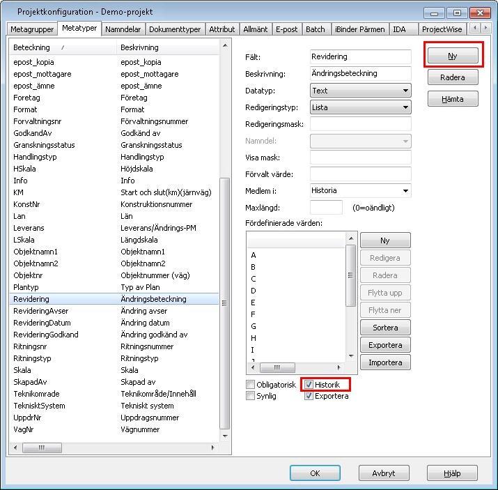 Chaos desktop manual Projektkonfiguration - Revideringar Konfiguration av revideringar består i huvudsak av tre steg. 1. Skapa metatyper för revideringar 2. Lägg till metatyperna för dokumenttyp 3.