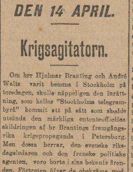 1914 En senare rättegång i april 1914 rättar till några misstag i Lidbergs summariska snabbutredning 1909 och den ryske provokatören pekas ut och en svensk medhjälpare blir dömd.