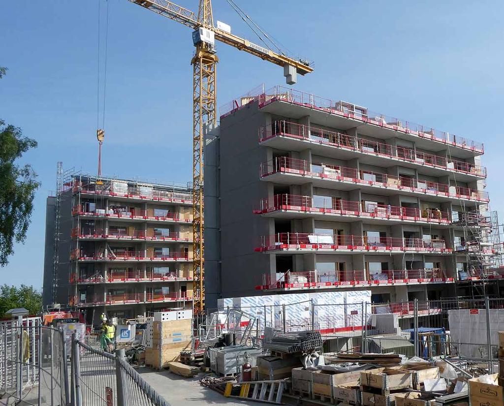Brf Viva är ett renodlat betongprojekt med inslag av såväl platsgjuten betong som prefab.