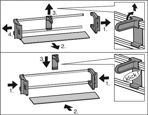 Märk För höga livsmedel i dörrens övre område kan komma i kontakt med ventilationen.