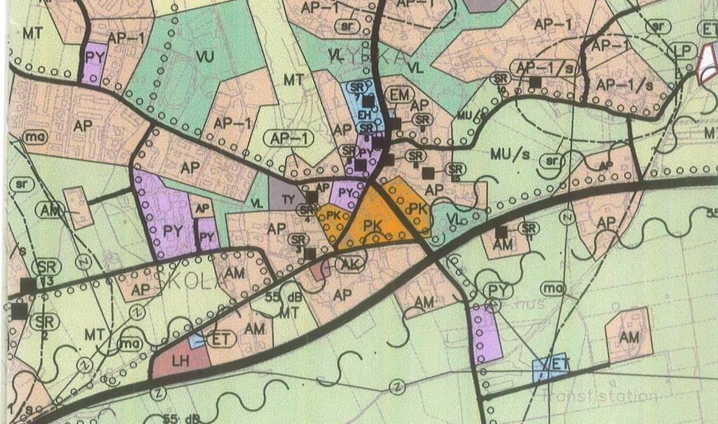 15 Bild 21. Utdrag ur Kvevlax delgeneralplan. Detaljplan Över skoltomten finns en detaljplan som godkänd 10.6.