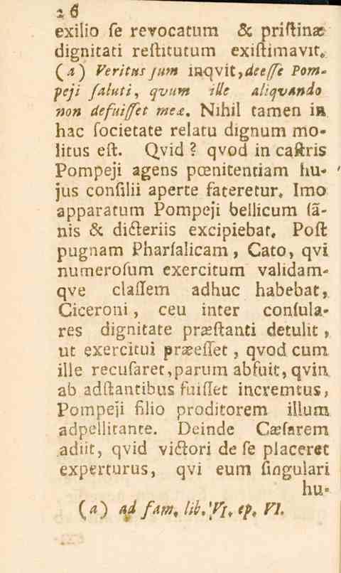 26 exilio fe revocarum dignitati reftitutum sc priftina? exiftimavir* (4) Verittts inqvit,/liee/^e?!,»!«. ve// faluti, qvum?>^e <l//hv^»»!/<?»a» i/e/ä//ee we-e.