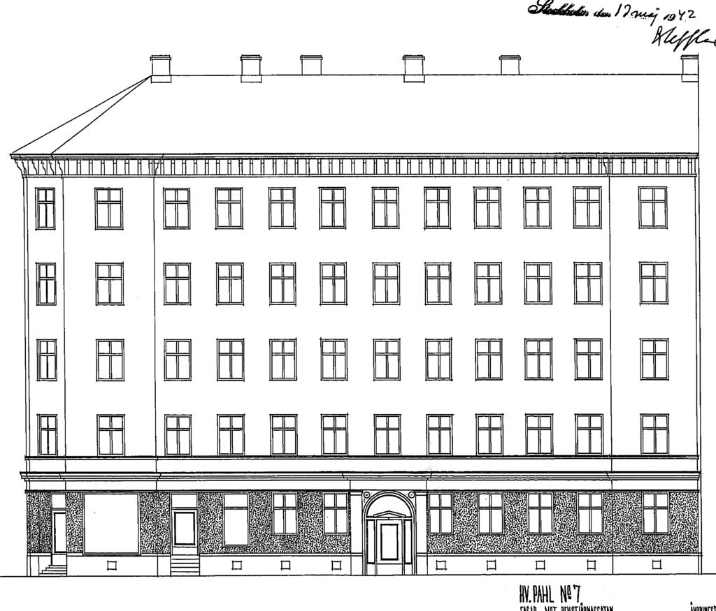 Sida 6 (7) 5. Historik Byggnaden uppfördes 1883, beställd av byggmästare C. Flycht.