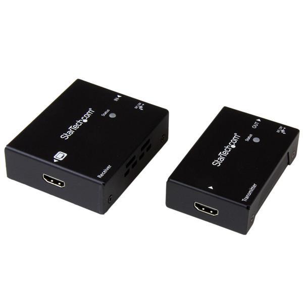 HDMI över Cat5 HDBaseT-förlängare - 4K Product ID: ST121HDBTPW Detta HDBaseT-förlängarpaket förlänger HDMI med upp till 100 meter över en enda CAT5e- eller CAT6- kabel.