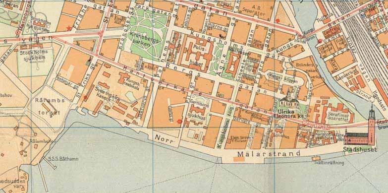 NORR MÄLARSTRANDS UPPKOMST Ut- och ombyggnaden av den här delen av Kungsholmen har sitt ursprung redan i mitten av 1800-talet då det fanns tankar om att anlägga en strandpromenad längs Kungsholmen