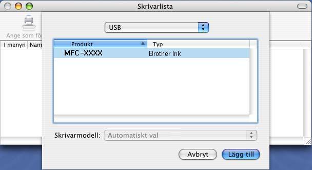Installera drivrutin och programvara Macintosh 6 Sätt in den medföljande cd-skivan i cd-läsaren. 10 För användare av Mac OS X 10.2.4 till 10.2.8: Klicka på Lägg till.