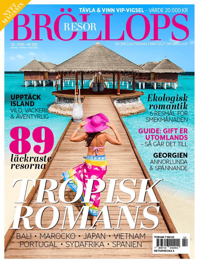 Vi skriver om exotiska destinationer, city, kryssningar och äventyr. Allt från budget till lyx en tidning räcker för att täcka alla brudparens behov!