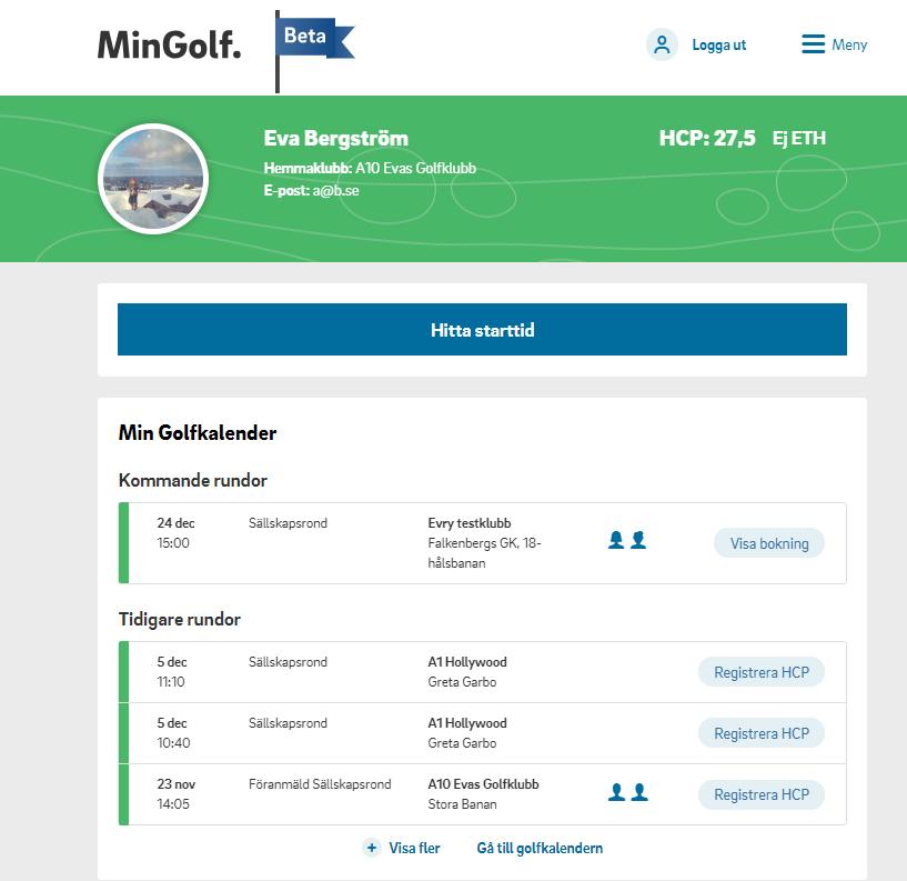 Nya Min Golf Gör bokning på flera