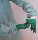 potentiellt infektiöst material. Operationshandskarna är sterila och man måste därför använda en speciell handskpåtagningsteknik för att garantera och bevara steriliteten på ytterhandskens yta.