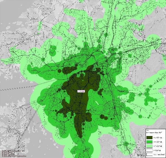 19 Resa från Marklandsgatan Kartbilderna indikerar att UA2035 kan innebära försämringar för västra Mölndal om inte busstrafiken parallellt