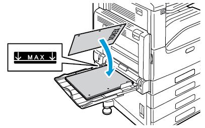 Papper och material Vid dubbelsidig utskrift placeras brevpapper och förtryckt papper med framsidan upp och den övre kanten åt vänster. Fyll på hålat papper med hålen framåt. Obs!