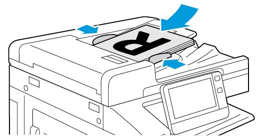 Xerox -appar Använd dokumentglaset för enstaka sidor och papper som inte kan matas i den automatiska dokumentmataren för dubbelsidig utskrift.