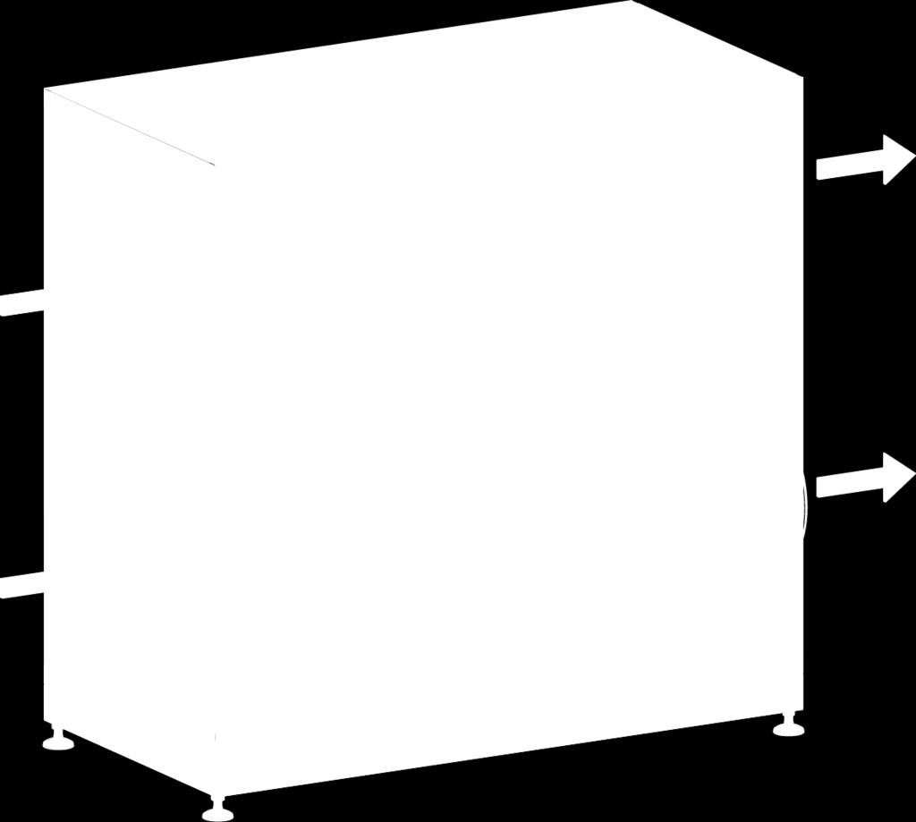 ventilationssystemet. VEX340H har en storlek som innebär att man kan transportera den genom en dörröppning som är 90 x 200 cm.