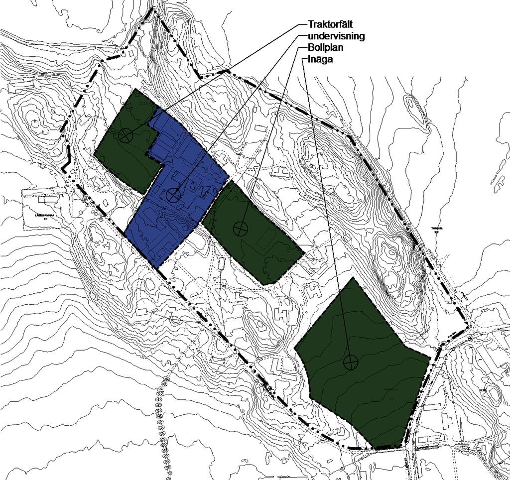 sid 17 Bebyggelseområden Förutsättningar Det centrala planområdet kan sammanfattningsvis beskrivas som dels ett parkområde med