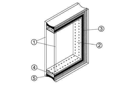 1.2.5 Fönster Ramkonstruktionen gör att fönster kan användas i alla portblad. Ljusöppningen beror på portbladets mått. Andra material än de som beskrivs nedan finns tillgängliga på begäran. 1.2.5.1 DAD / DSD DAD: Dubbelglas i reptålig akryl (SAN med beläggning), dubbeltätat DSD: Dubbelglas i akryl (SAN), dubbeltätat 1.