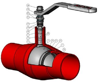 4057/AISI 431 4 GLIDRING PTFE+C 5 GRAFITRING Grafig 6 SPÄNNBUSSNING 1.4305/AISI 303 7 KULKIK 1.