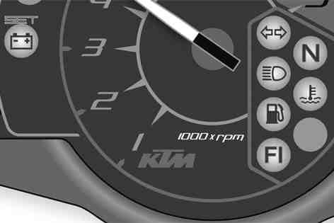 MANÖVERANORDNINGAR 25 5.13Kombinationsinstrument - kontrollampor Kontrollamporna ger extra information om motorcykelns status.