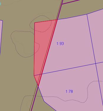 9(7) Tomterna i öster bör justeras så att marken för kommande gata (GA) regleras bort samt att minsta tomtstorlek uppnås (se karta).