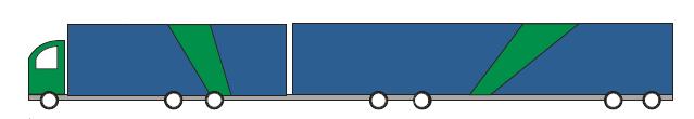 bussar aldrig har breddäck, även om bussar med axelkonfiguration 12 och 111 enligt fältstudien har en axel med singelmontage (utöver styraxeln). Ett tungt fordons axelkonfiguration kan variera.