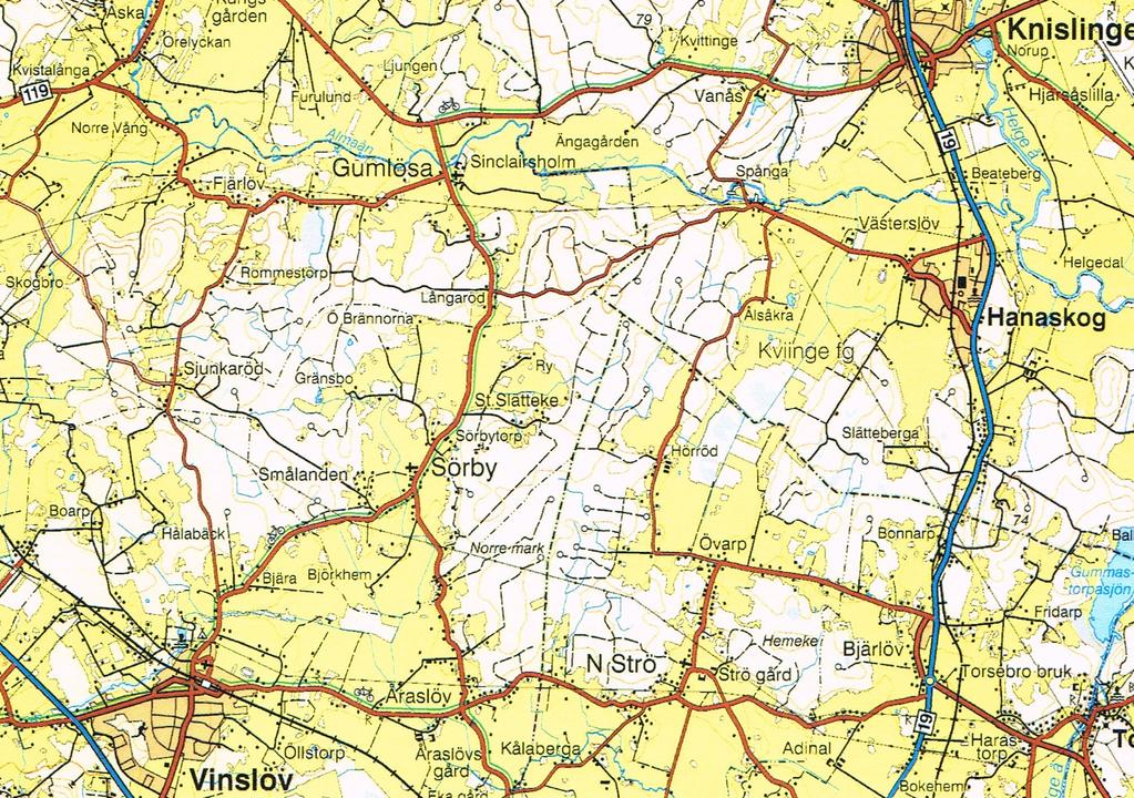 Uppdragsgivare var Vinslövs församlings fastighetsnämnd. Vid undersökningen övervakades markingreppen inom Gumlösa och Sörby bytomter. Inget av antikvariskt intresse påträffades.