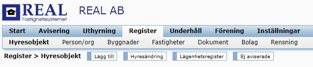 Rensning Gå till Register > Rensning i menyn.