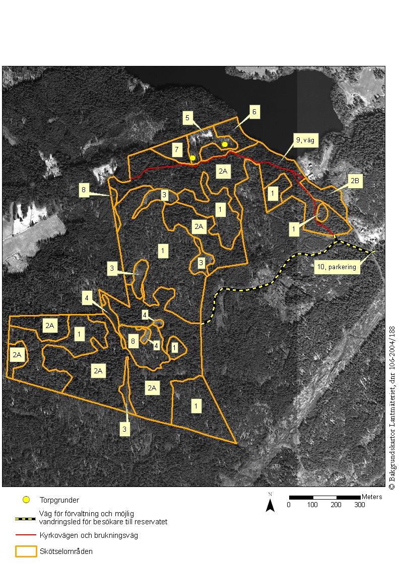 6 Kartor Karta 1. Av flygfotot framgår reservatets indelning i tio skötselområden.