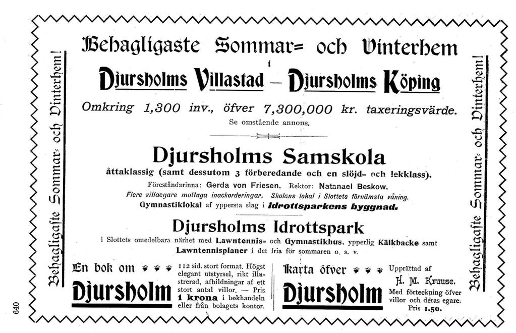 ọ.. ~ E<lI -.,C' $4... ~ ~.-p -.,C' u o ~ ö E E o U)... ~ '-- ö.....- ö -.,C' <li tq :fbebagltgaste Sommar::: ocb IDtnterbem i j)jursbolms Villastad - j)jursbolms KöPing Omkring 1,300 InV.