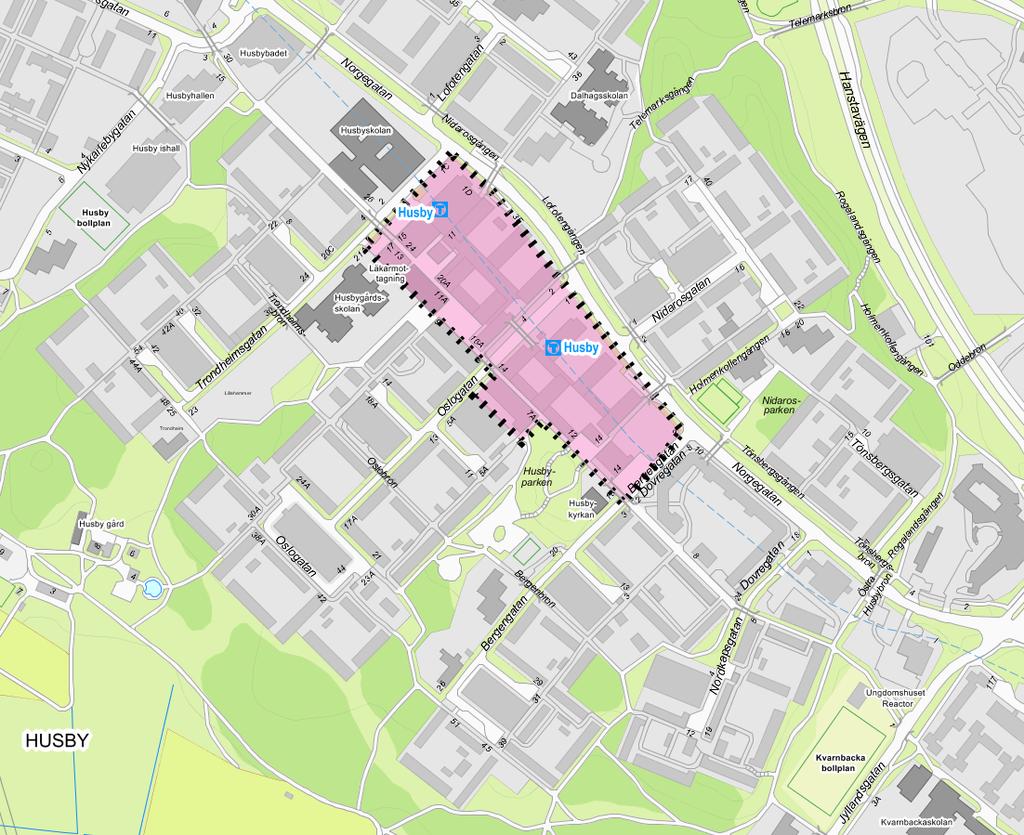 Sida 2 (12) Sammanfattning Vid Husby centrum anvisas totalt ca 176 bostäder till D. Carnegie & Co AB, nedan kallat DC, och AB Svenska Bostäder, nedan kallat SB.